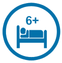 6+ Bedrooms search icon